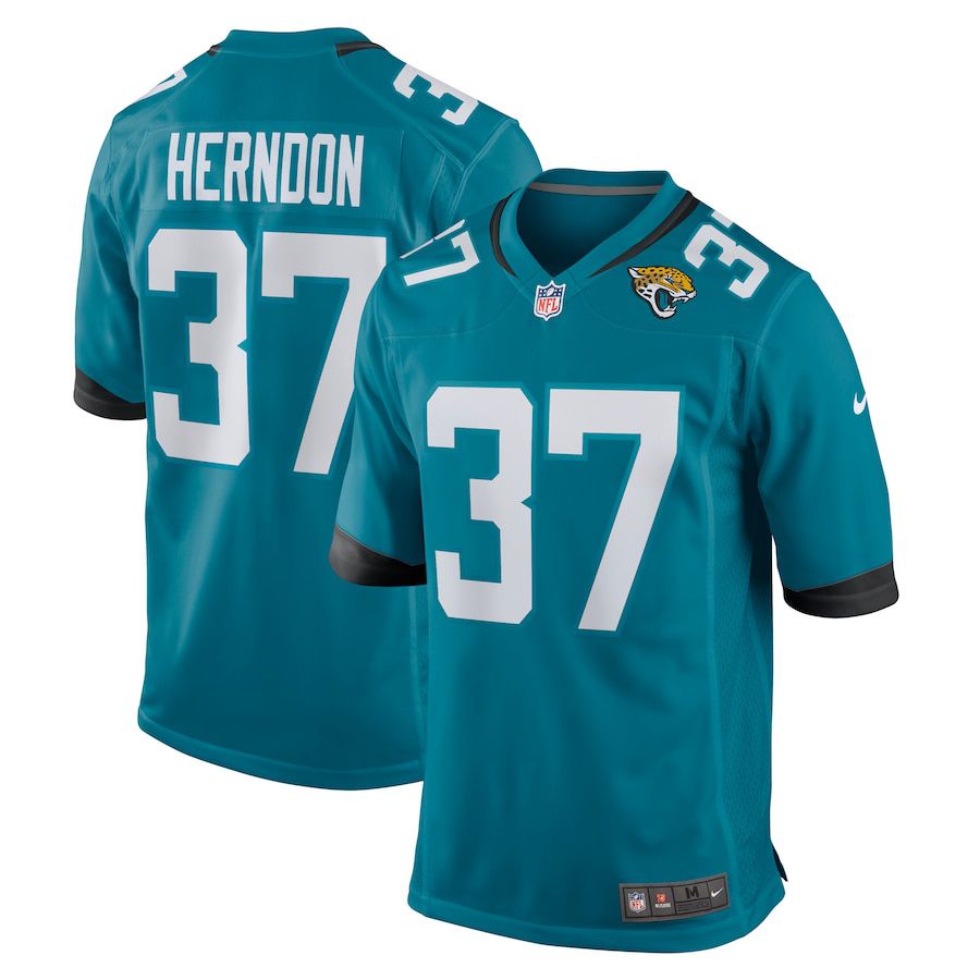 Men Jacksonville Jaguars #37 Tre Herndon Nike Green Game NFL Jersey